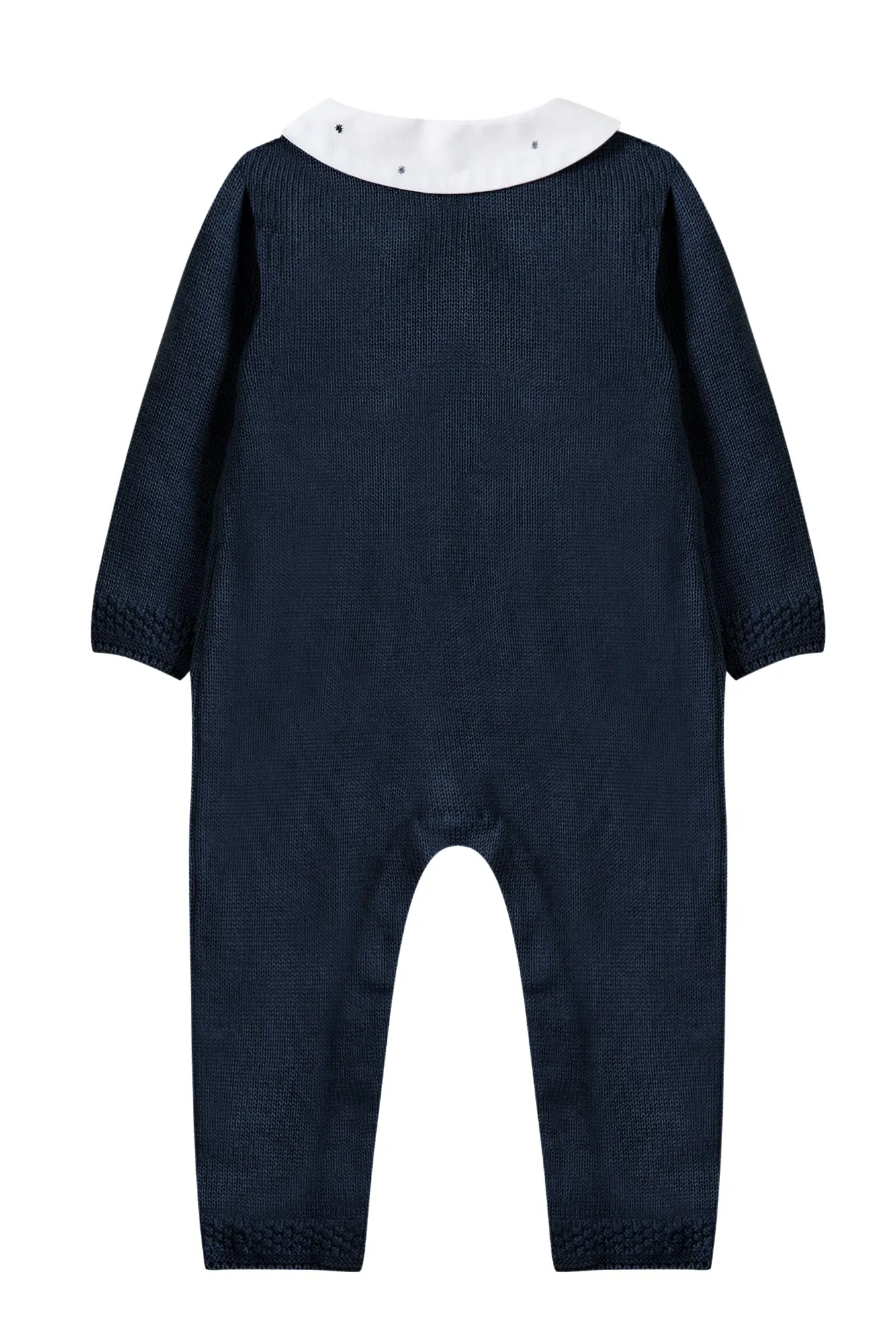Long-sleeved romper suit - Navy jersey