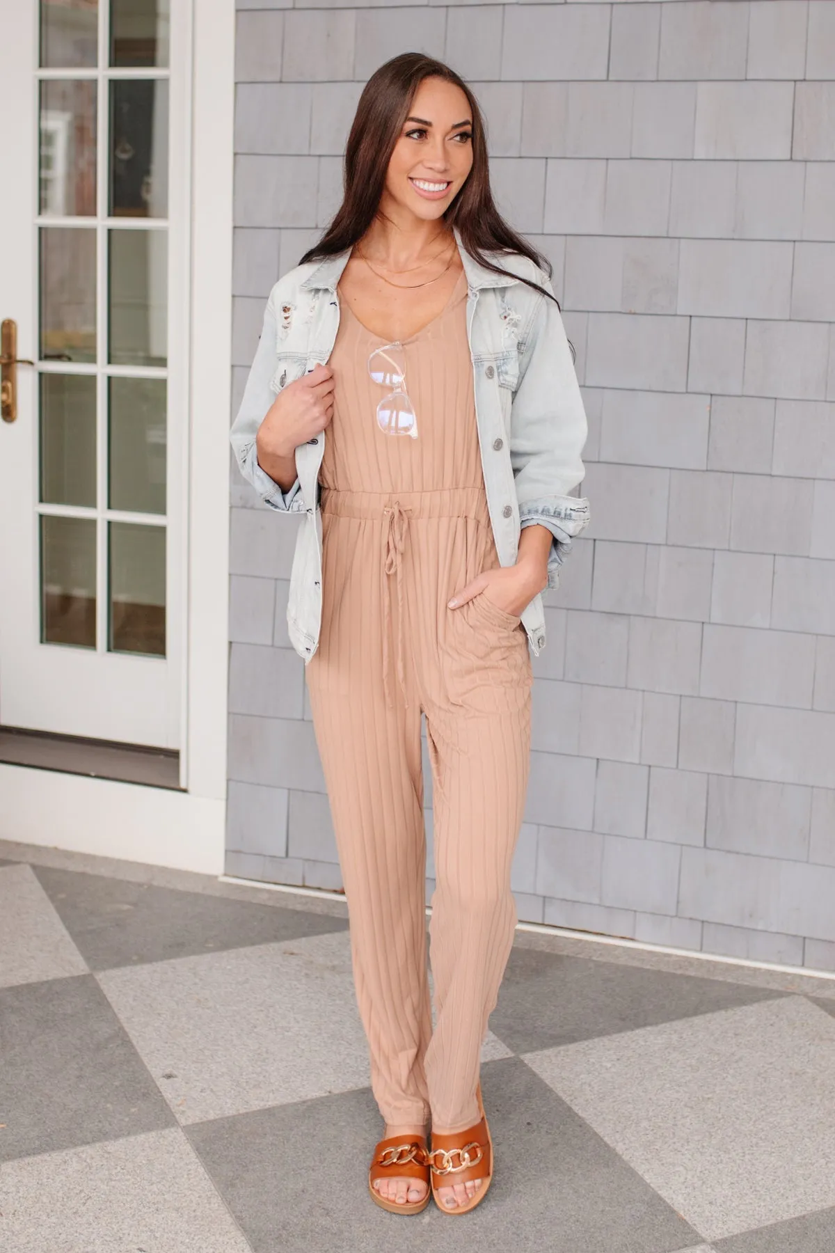 Make it Mine Jumpsuit in Tan
