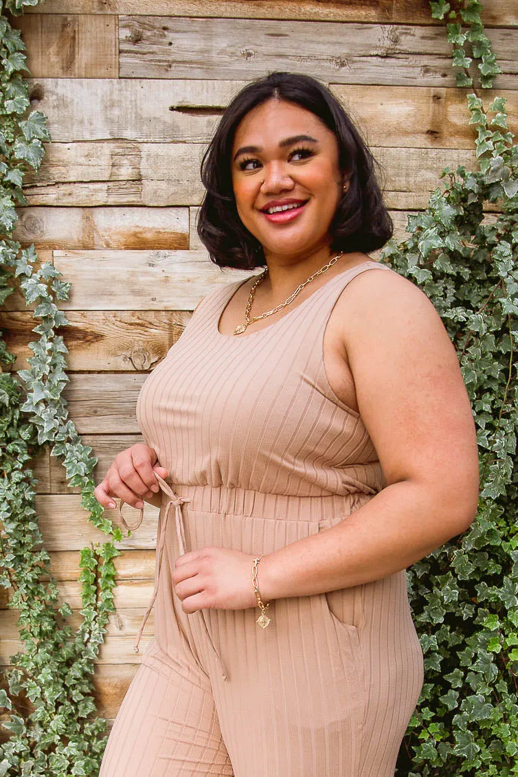 Make it Mine Jumpsuit in Tan