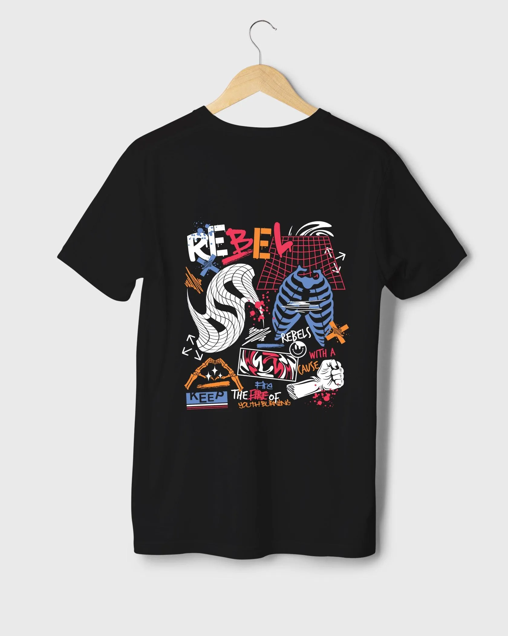 Mens Regular Tshirt Funky Funky Rebel