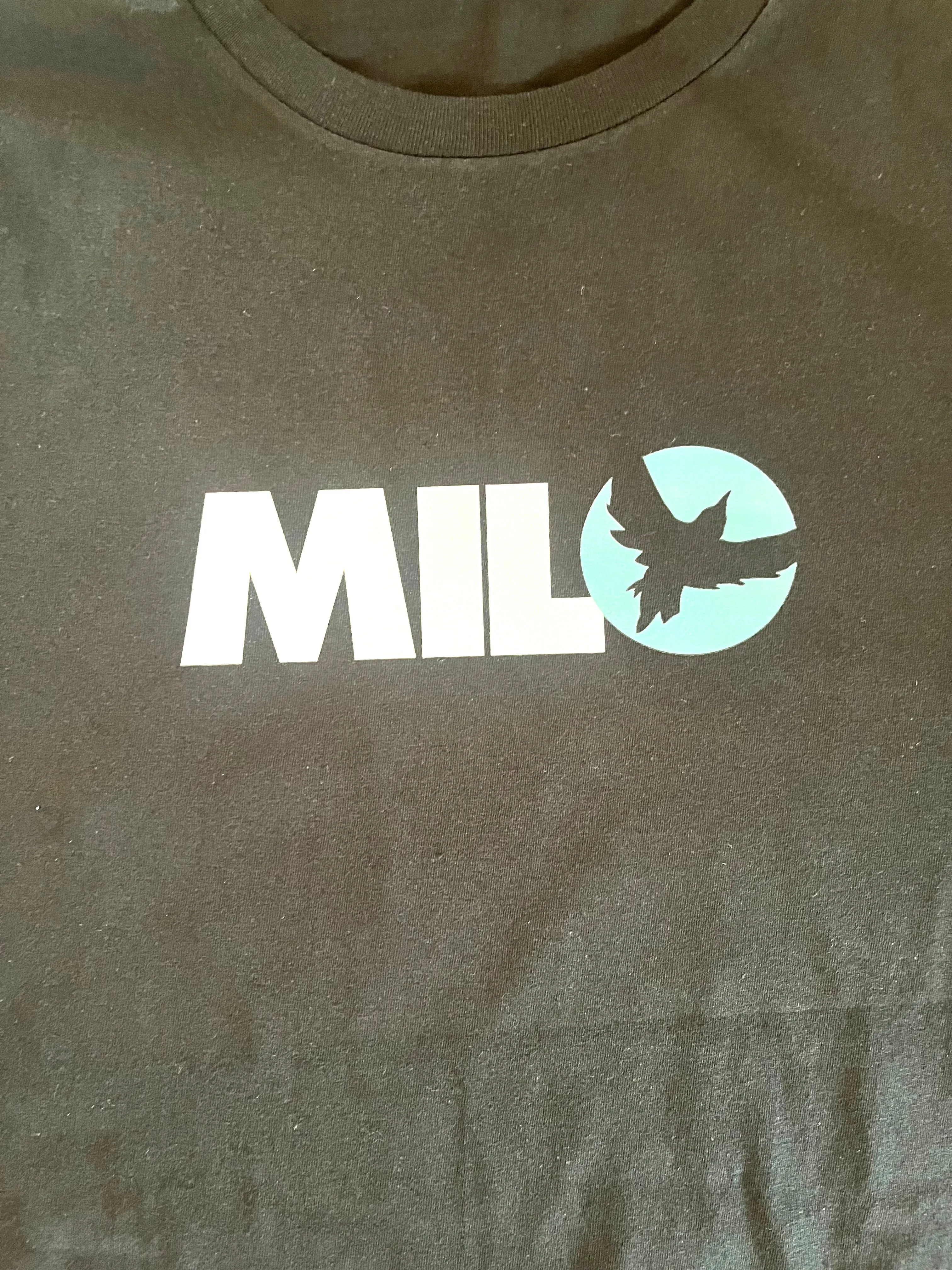 Milosport Bird Logo Long Sleeve T Shirt in Black and Blue