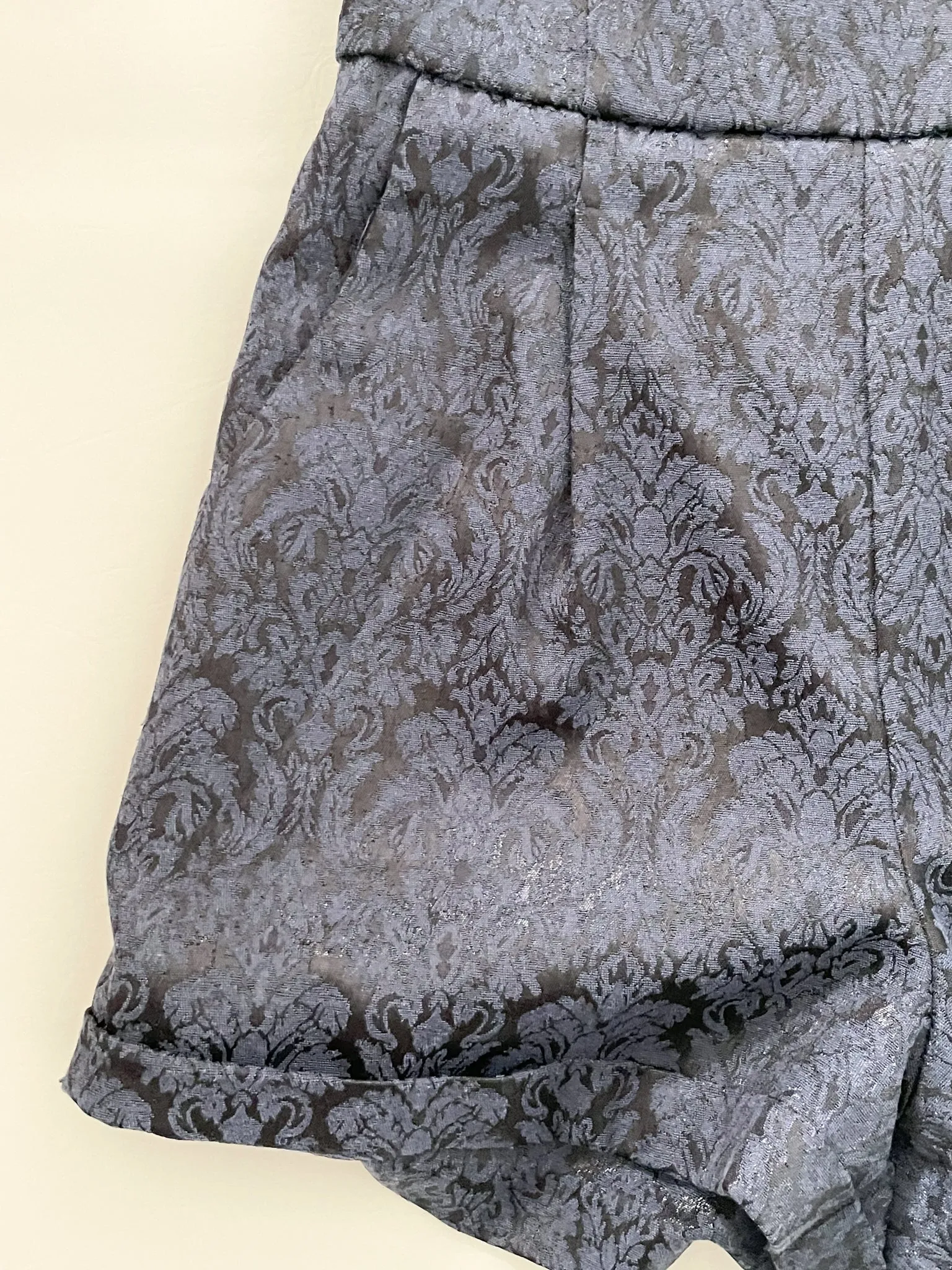Navy Brocade Strapless Sweetheart Romper - Small