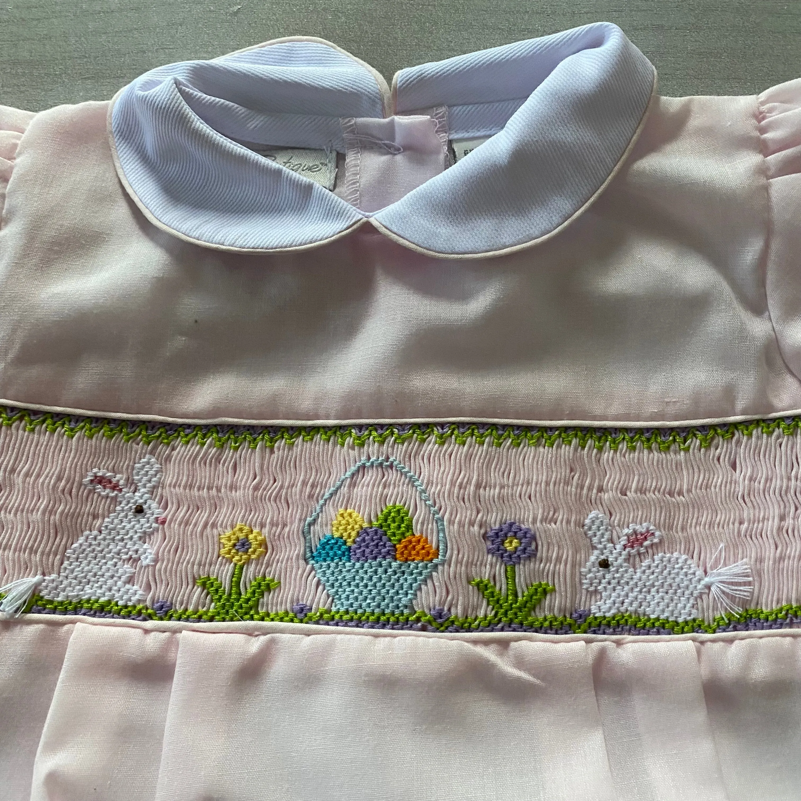 NEW Carriage Boutiques Pink Smocked Bunny Bubble Romper