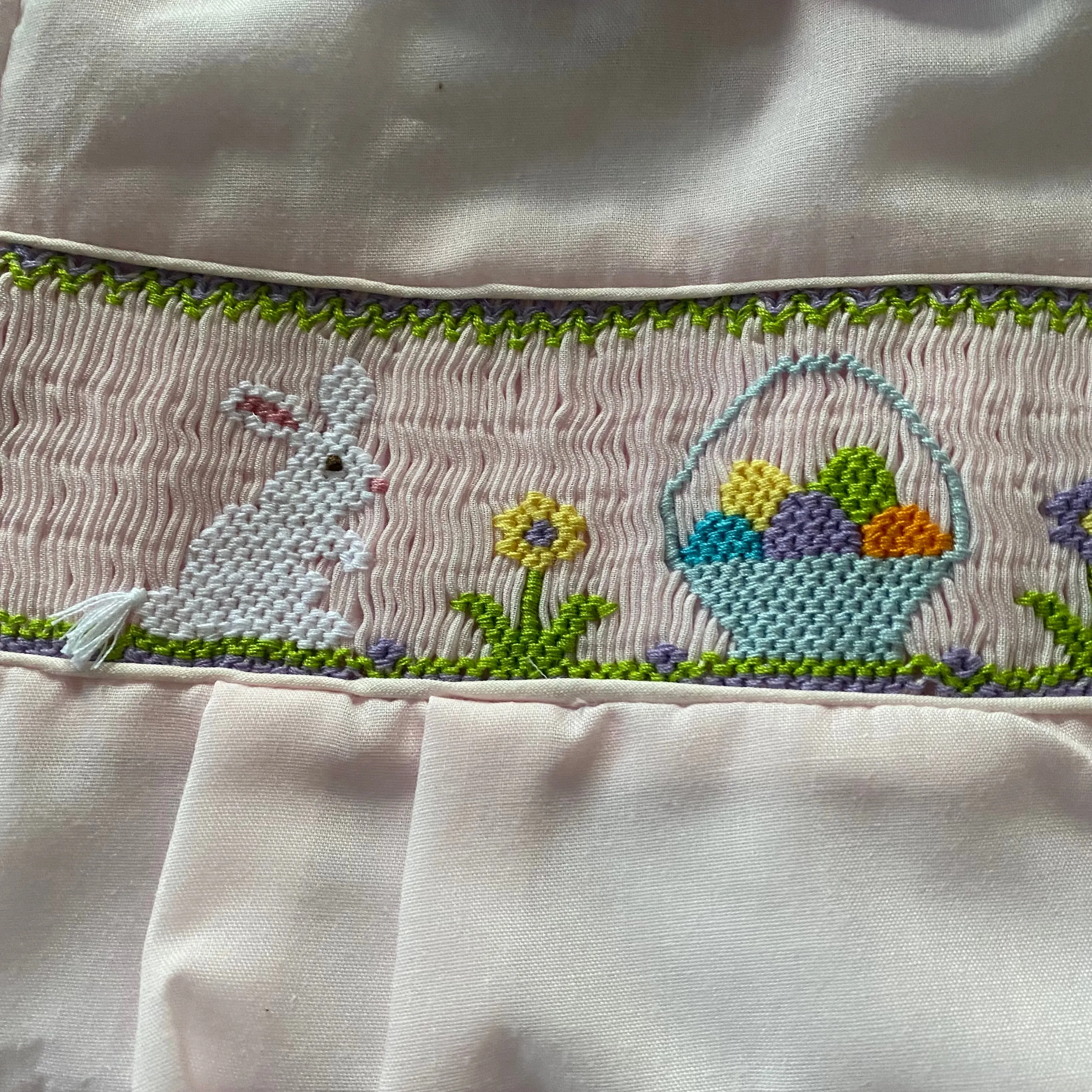 NEW Carriage Boutiques Pink Smocked Bunny Bubble Romper