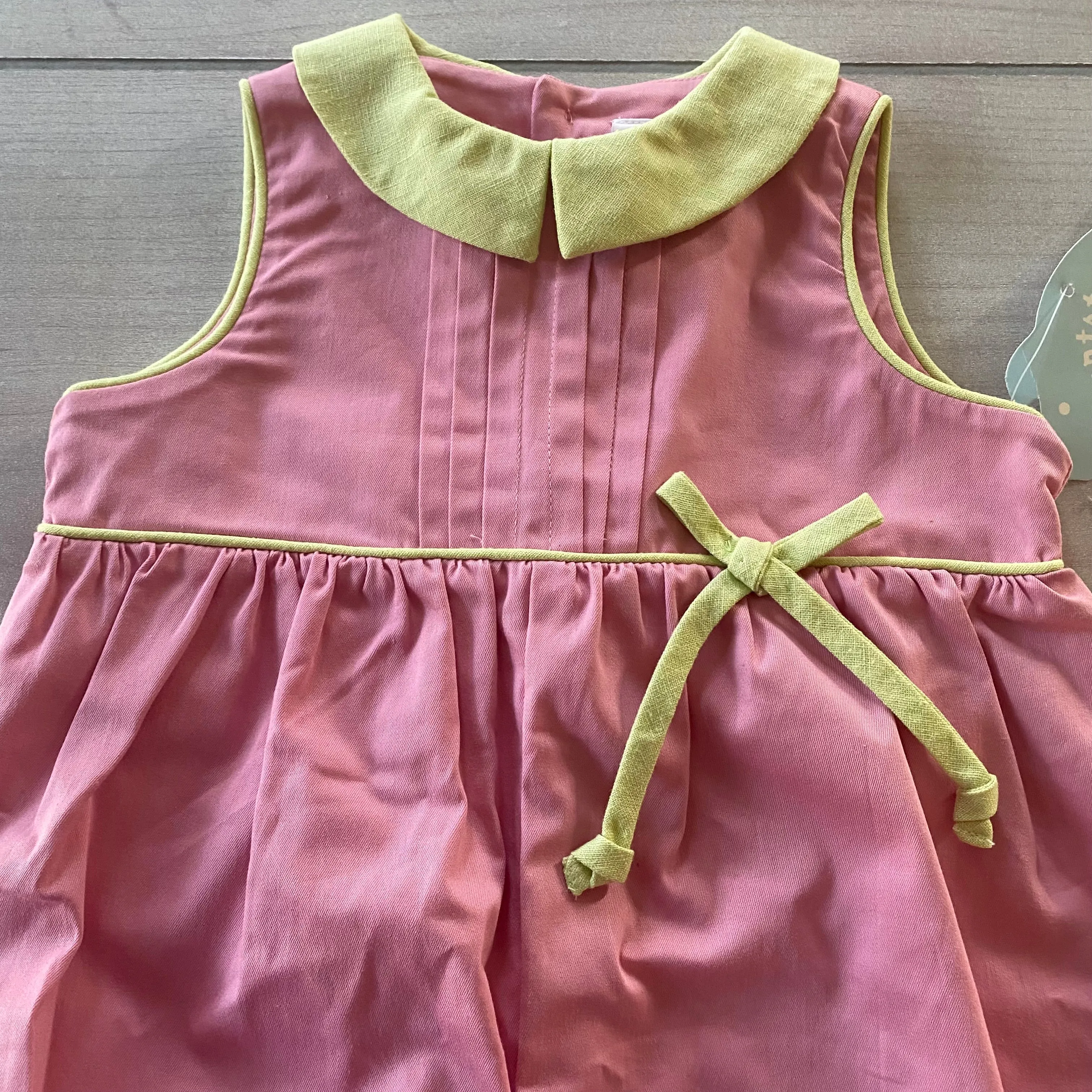 NEW Hartstrings Pink Green Trim Romper