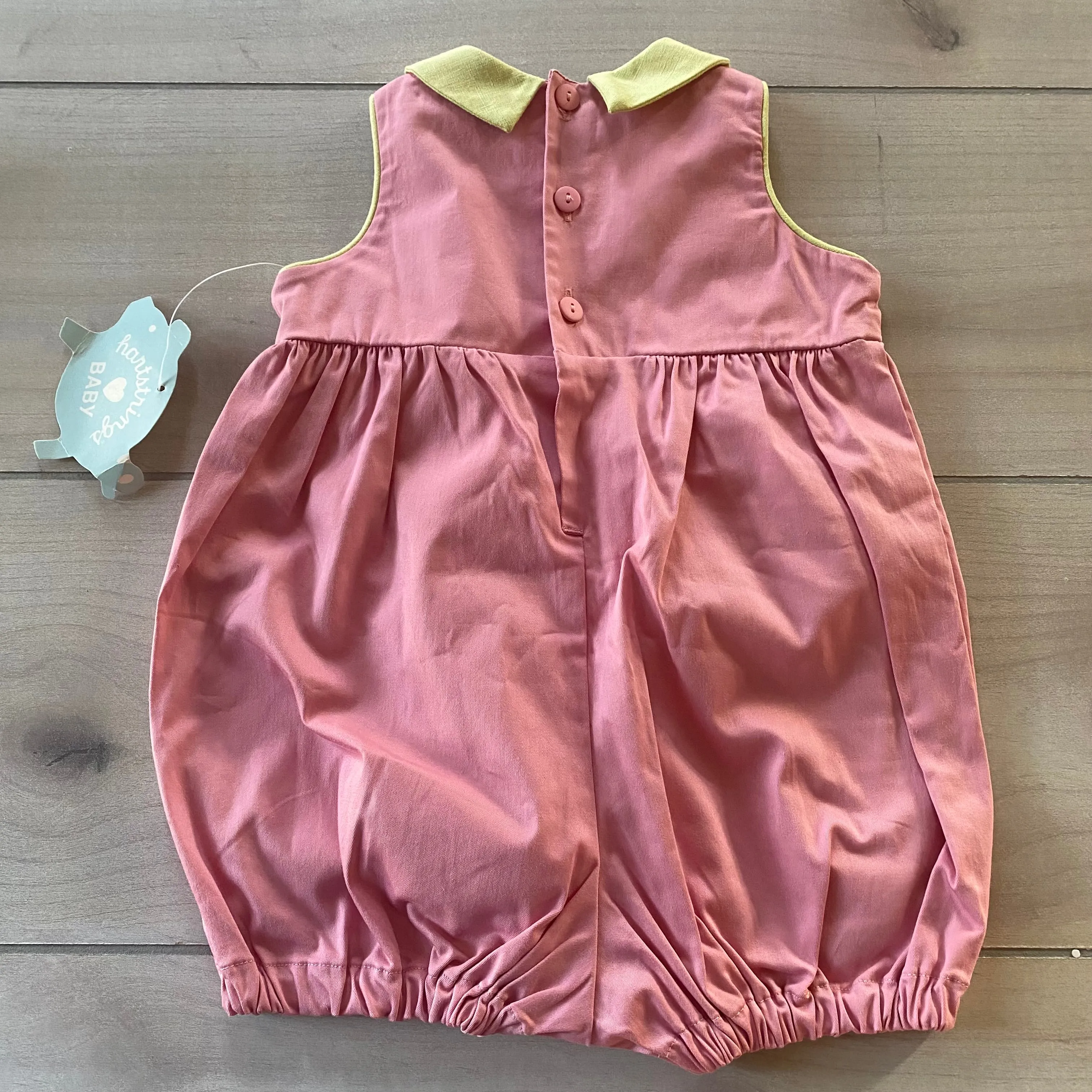 NEW Hartstrings Pink Green Trim Romper