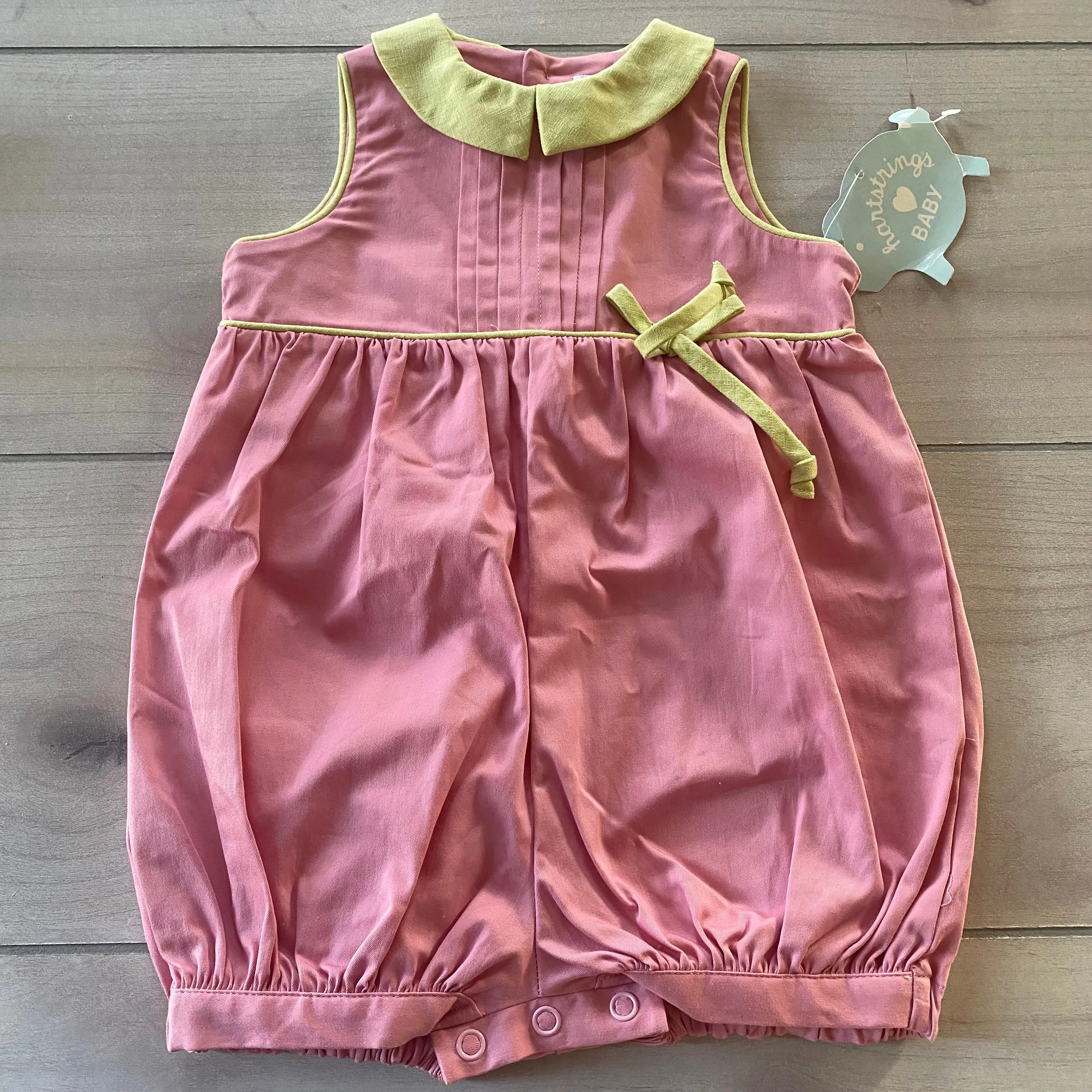 NEW Hartstrings Pink Green Trim Romper