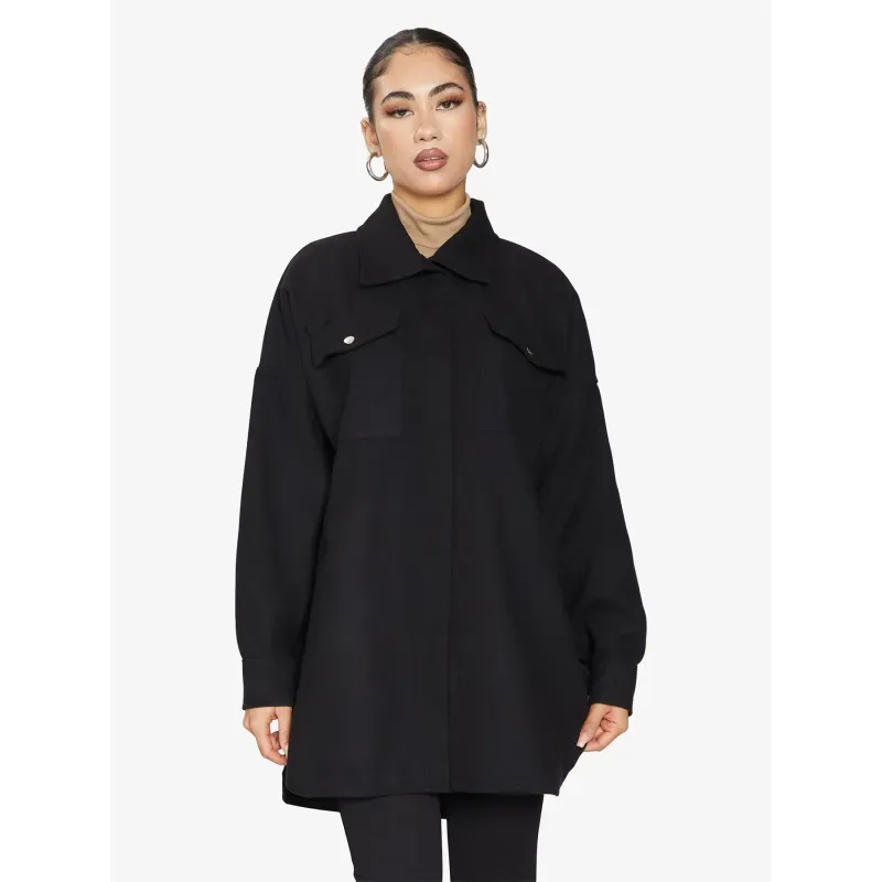 Oversized Stud Button Shacket