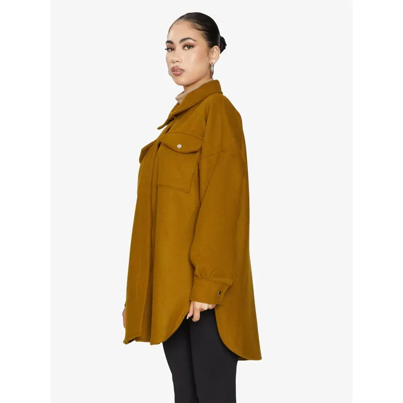 Oversized Stud Button Shacket