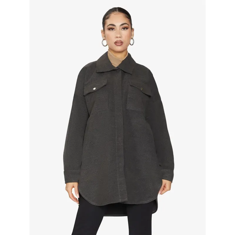 Oversized Stud Button Shacket
