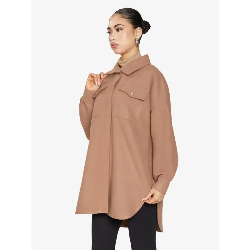 Oversized Stud Button Shacket