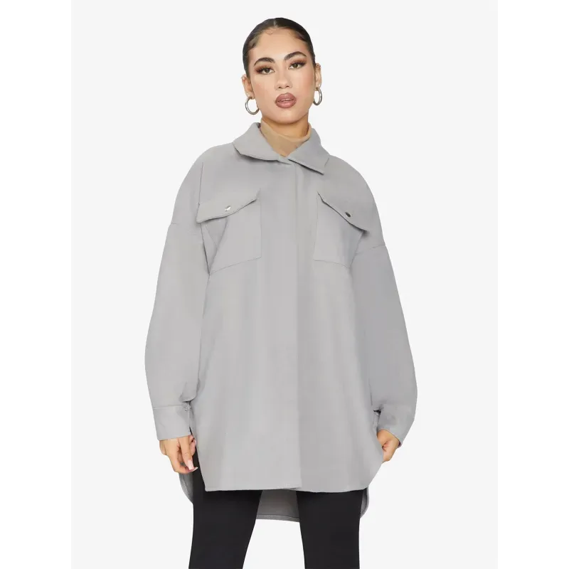 Oversized Stud Button Shacket