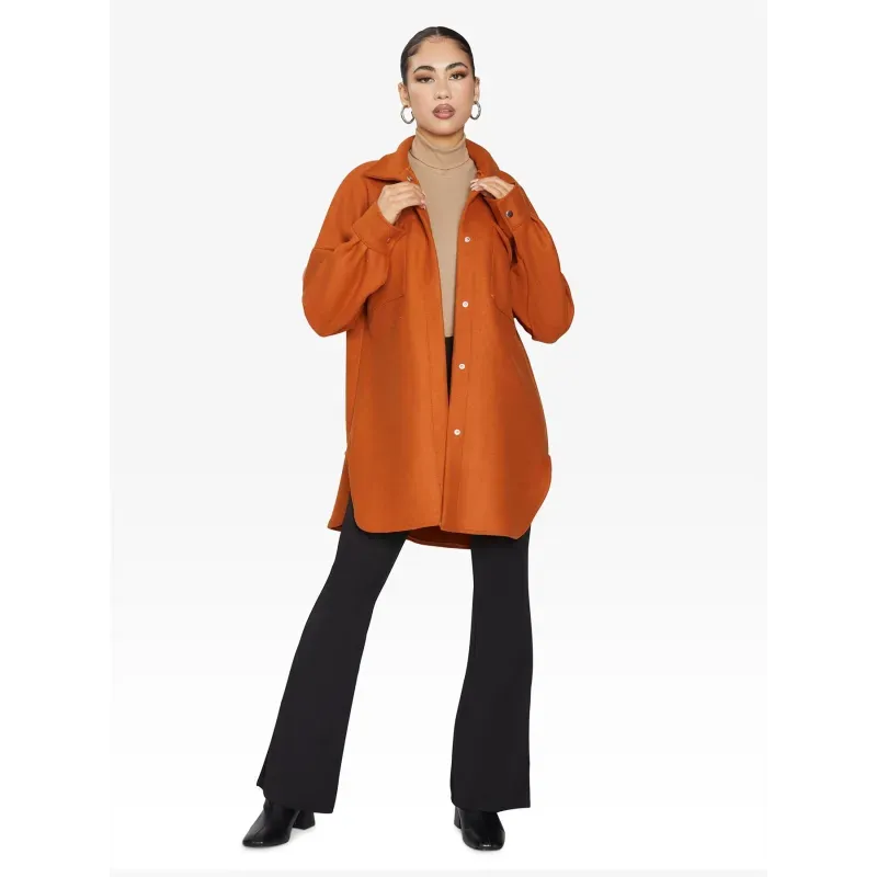 Oversized Stud Button Shacket