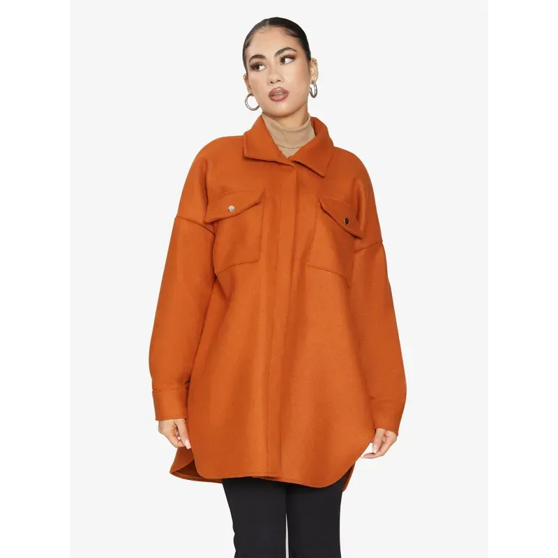 Oversized Stud Button Shacket