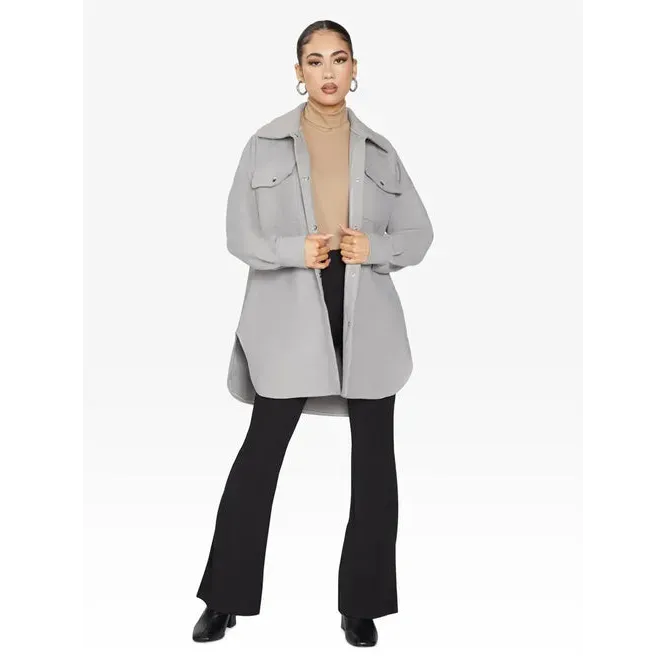 Oversized Stud Button Shacket