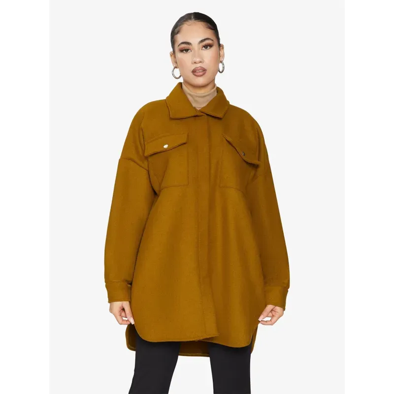 Oversized Stud Button Shacket