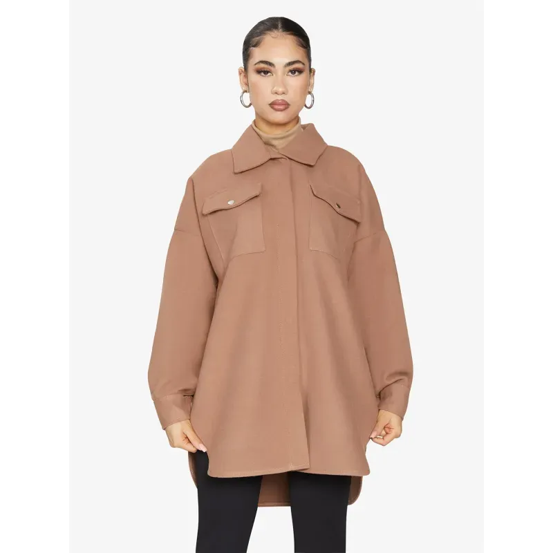 Oversized Stud Button Shacket
