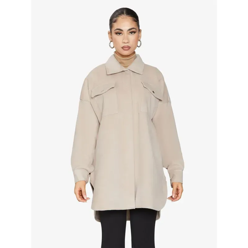 Oversized Stud Button Shacket