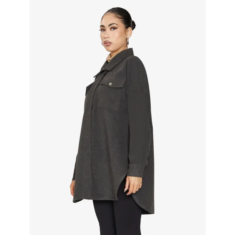 Oversized Stud Button Shacket