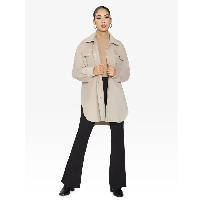 Oversized Stud Button Shacket