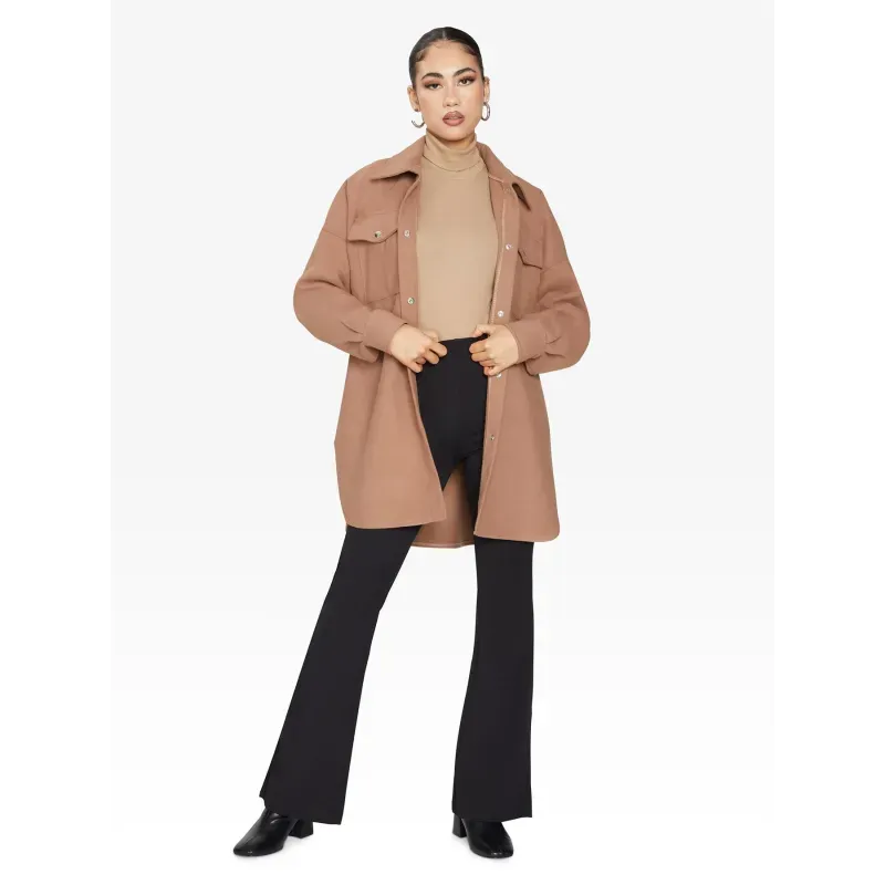Oversized Stud Button Shacket