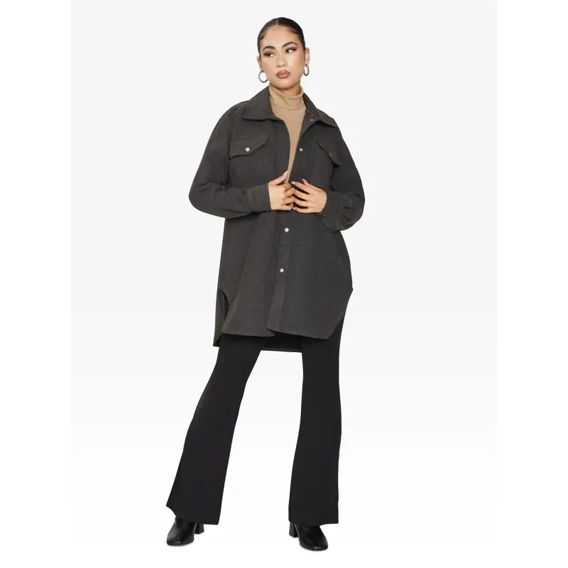 Oversized Stud Button Shacket