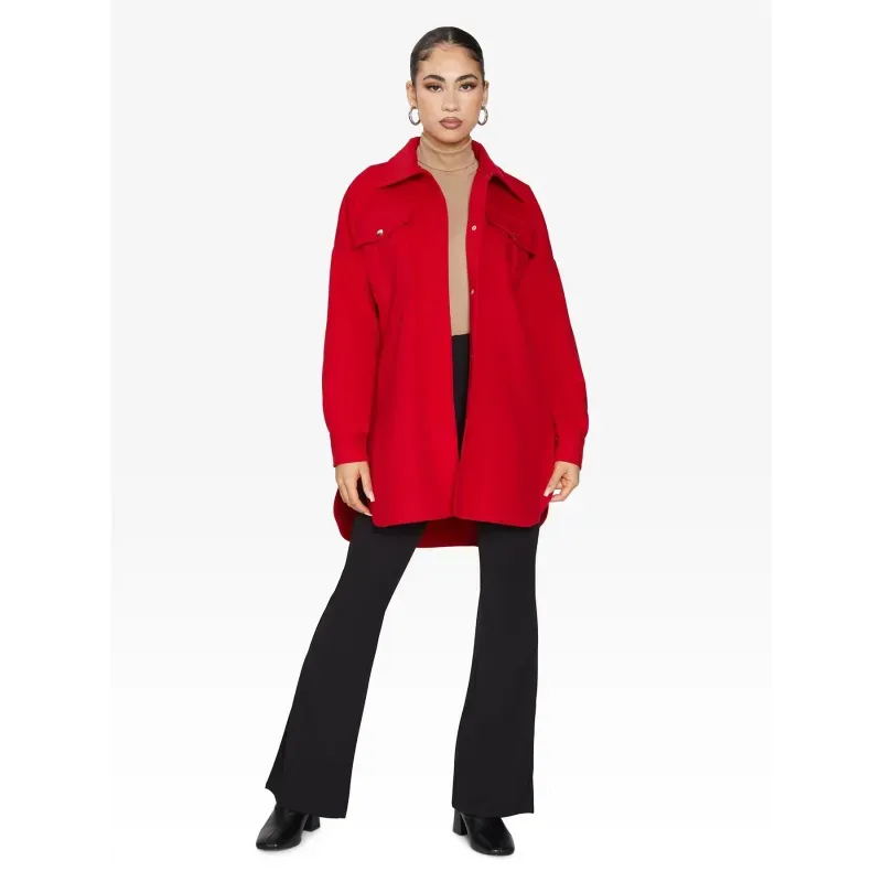 Oversized Stud Button Shacket
