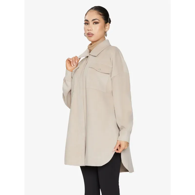 Oversized Stud Button Shacket