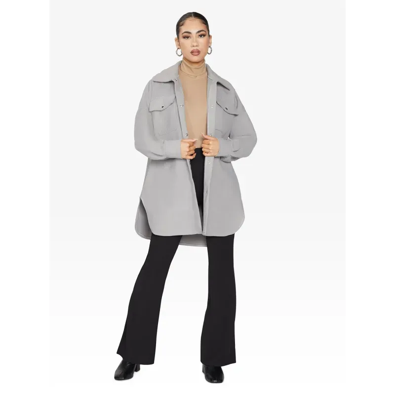 Oversized Stud Button Shacket