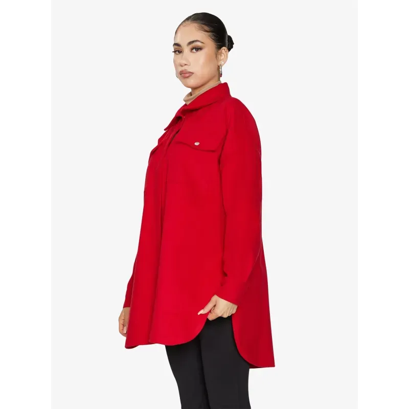 Oversized Stud Button Shacket