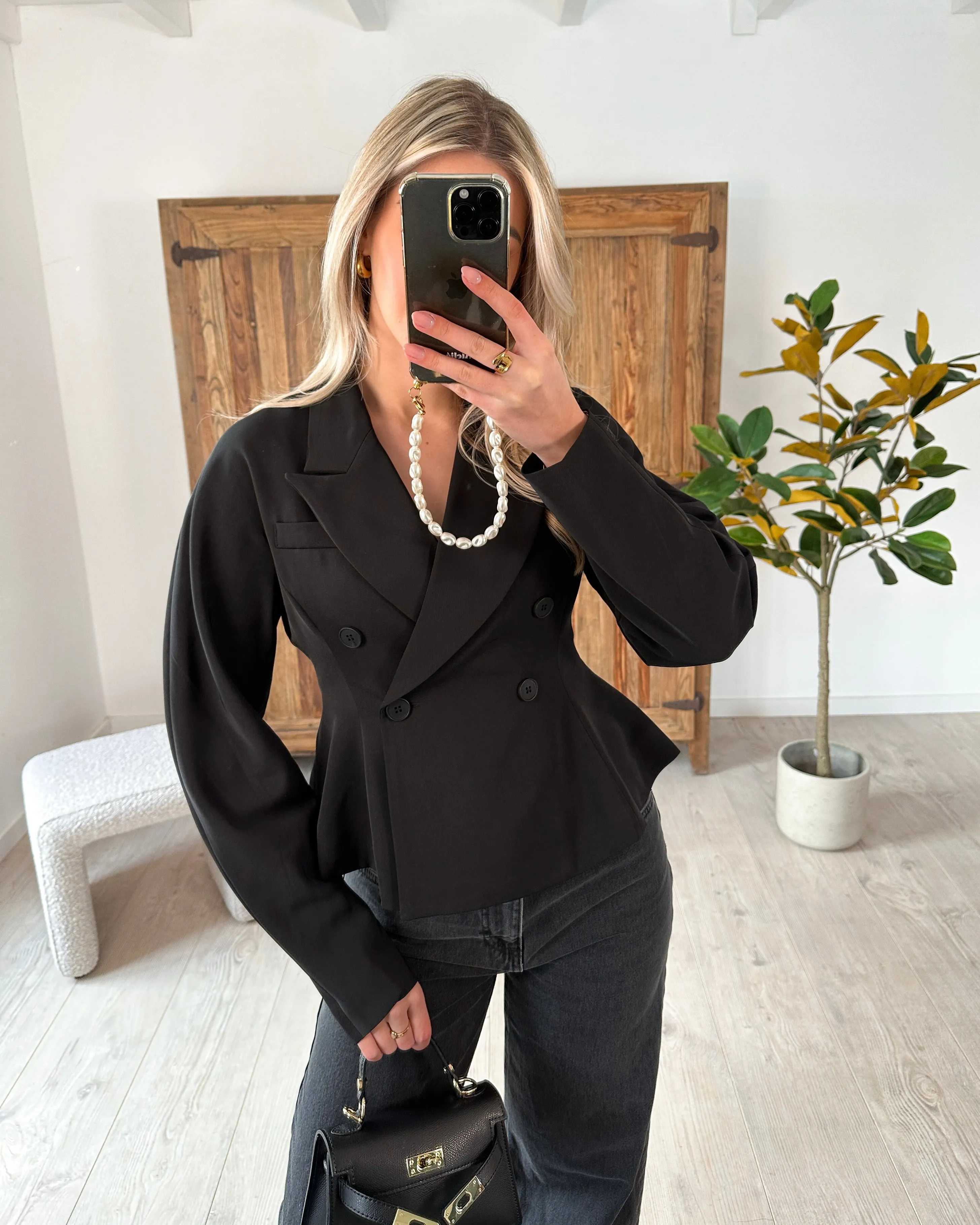 Peplum Blazer Black