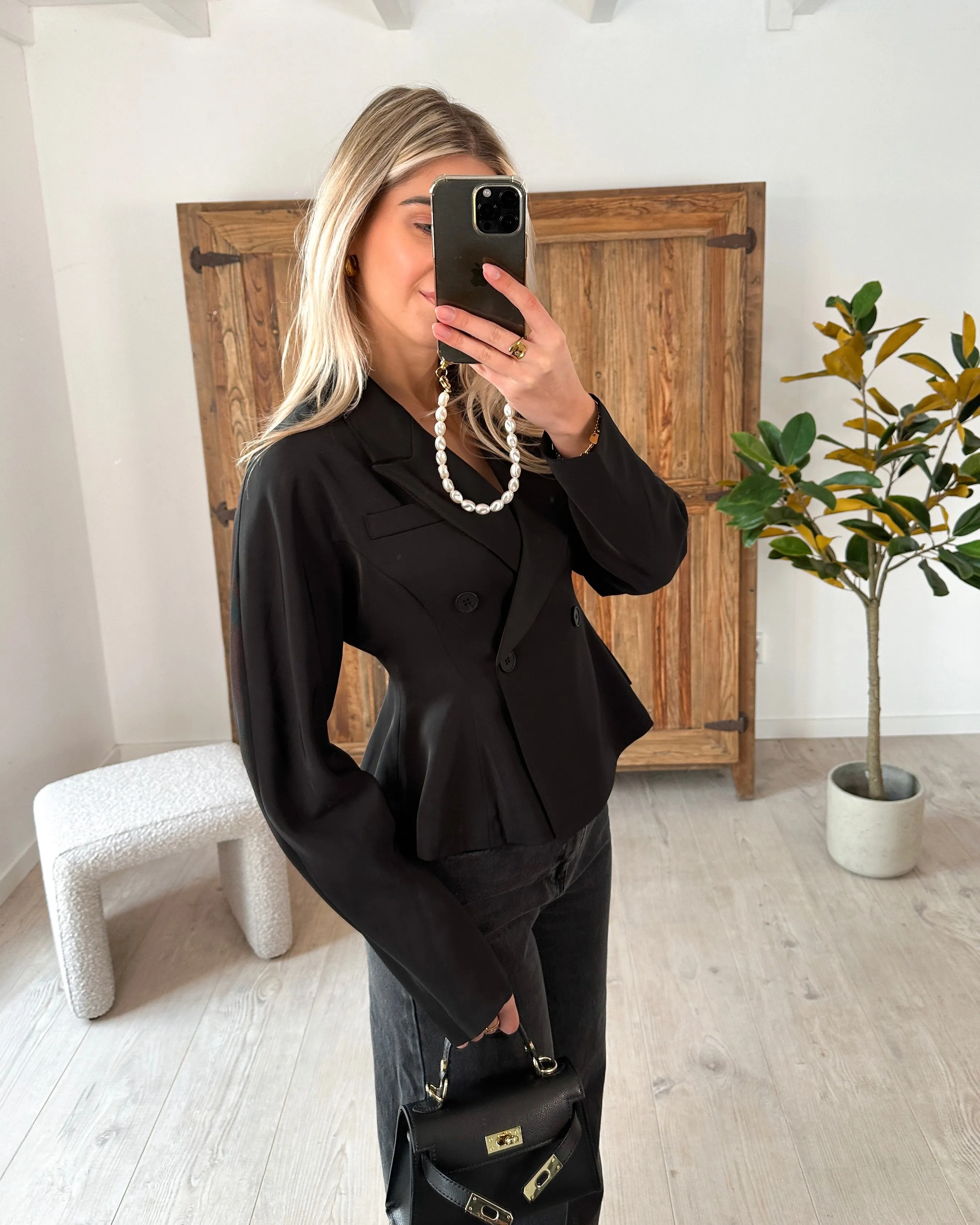 Peplum Blazer Black