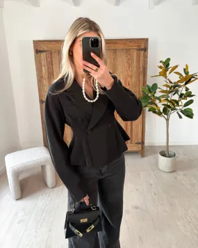 Peplum Blazer Black