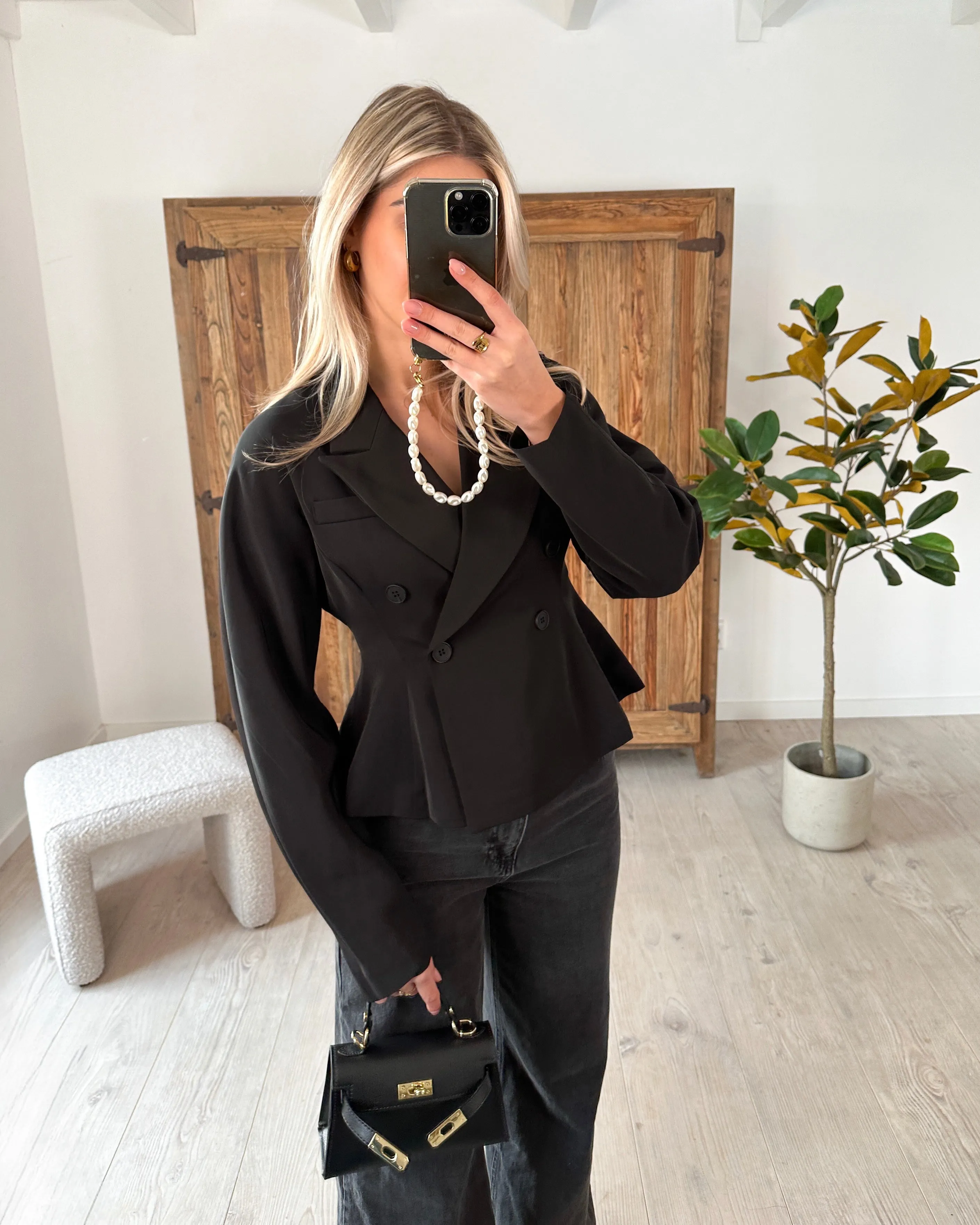 Peplum Blazer Black