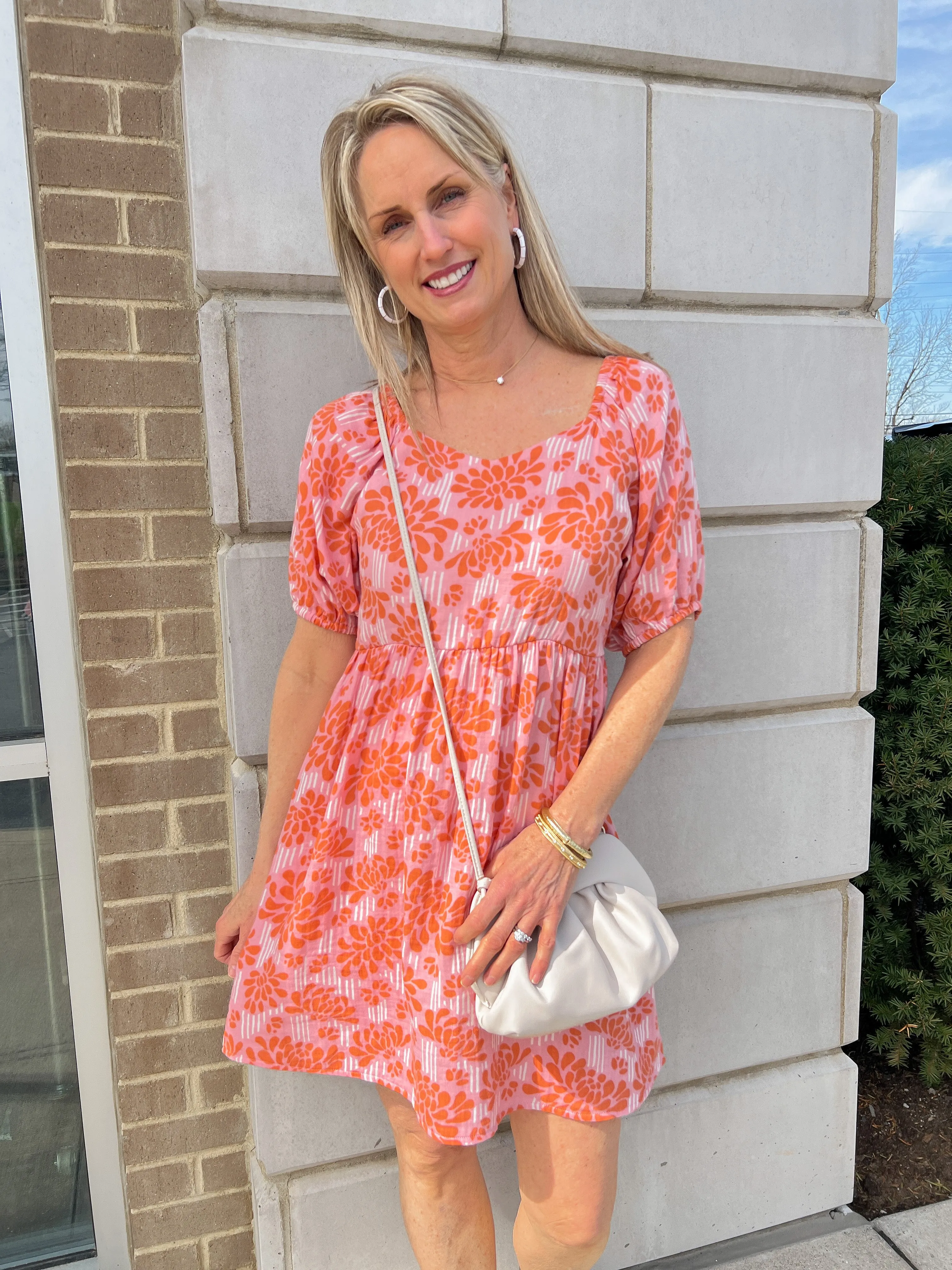 Pink/Orange Bloom Babydoll Dress