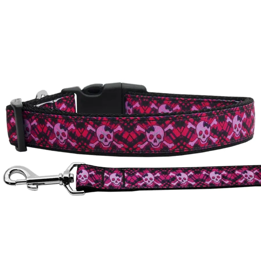 Plaid Skulls Collar/Leash Set