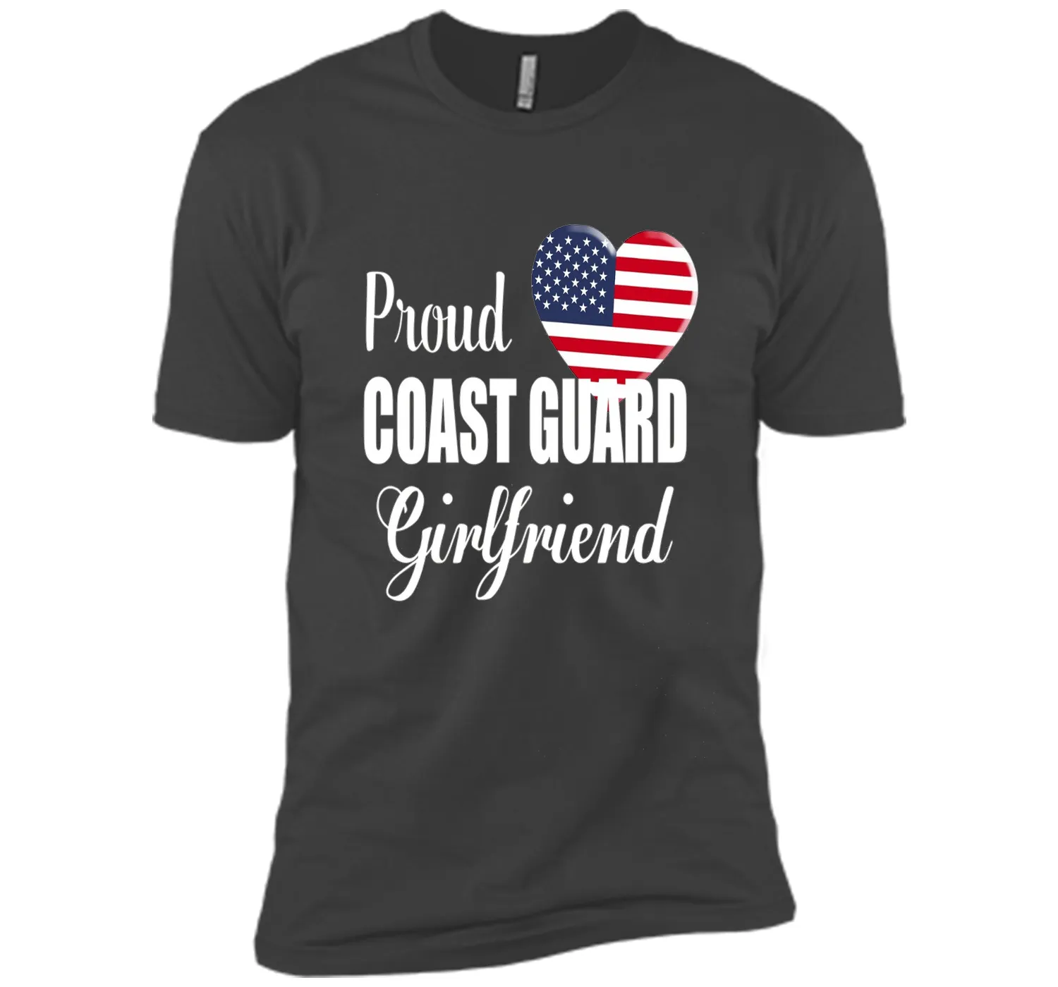 Proud Coast Guard Girlfriend Patriotic Heart T Shirt t-shirt