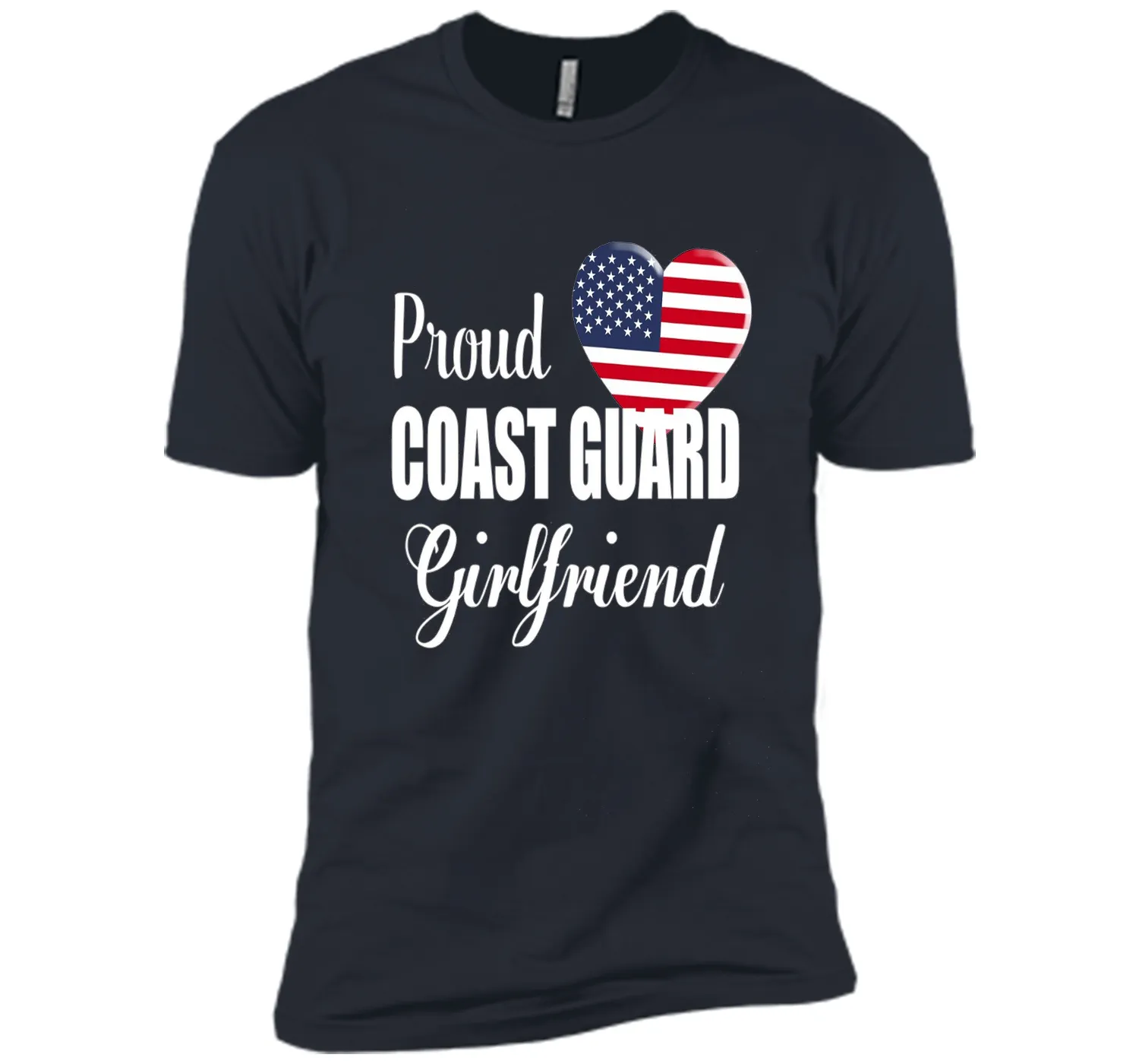 Proud Coast Guard Girlfriend Patriotic Heart T Shirt t-shirt