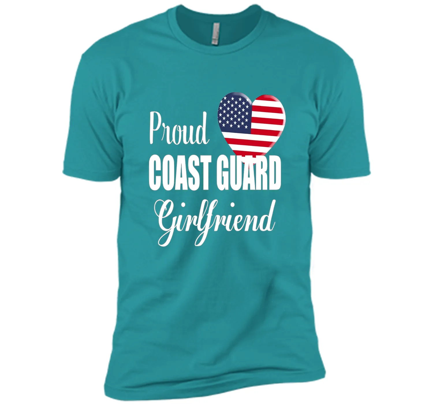 Proud Coast Guard Girlfriend Patriotic Heart T Shirt t-shirt