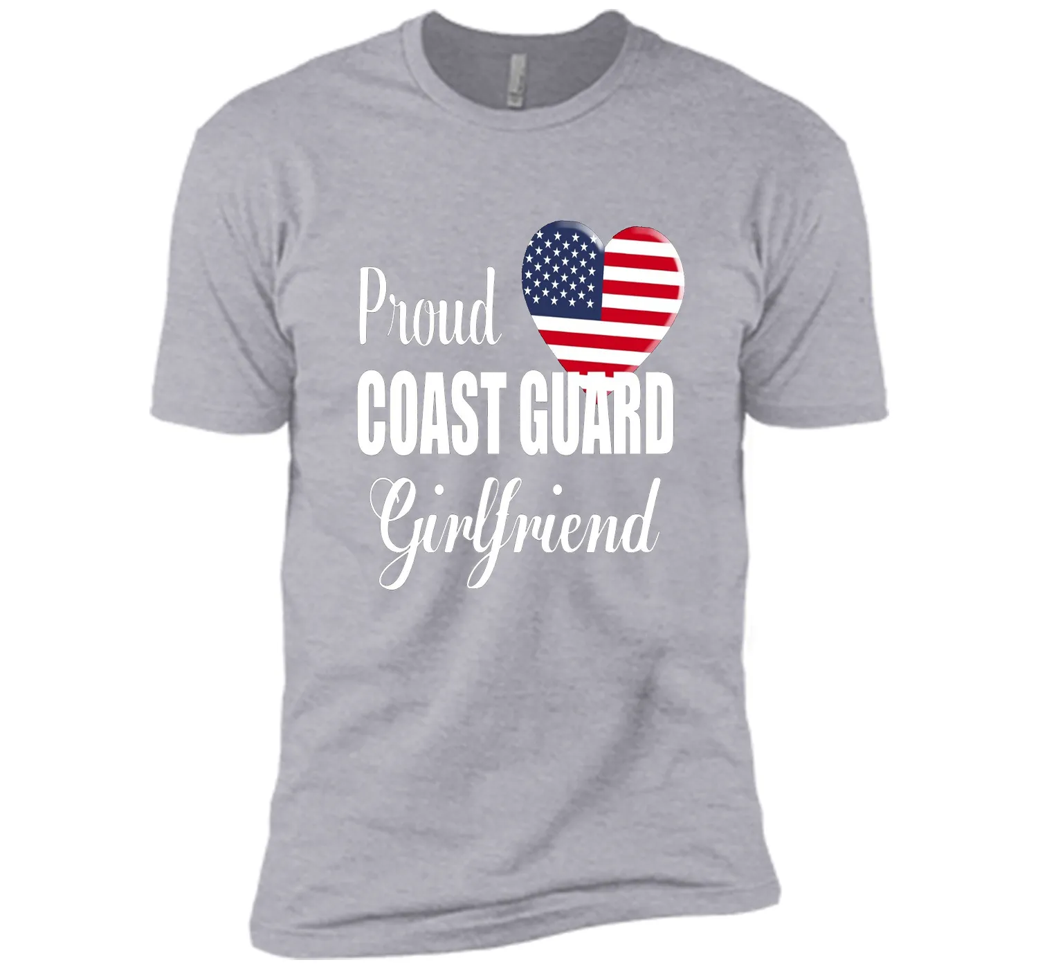 Proud Coast Guard Girlfriend Patriotic Heart T Shirt t-shirt