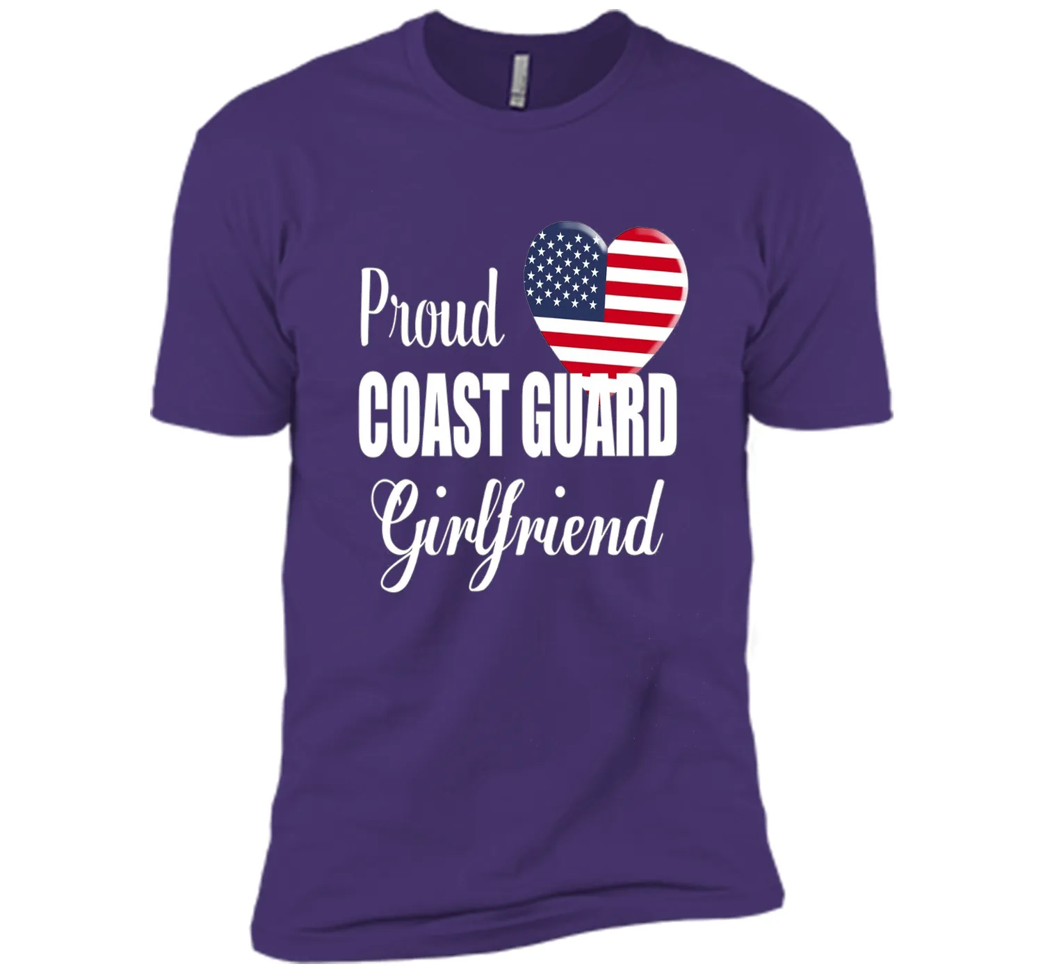 Proud Coast Guard Girlfriend Patriotic Heart T Shirt t-shirt