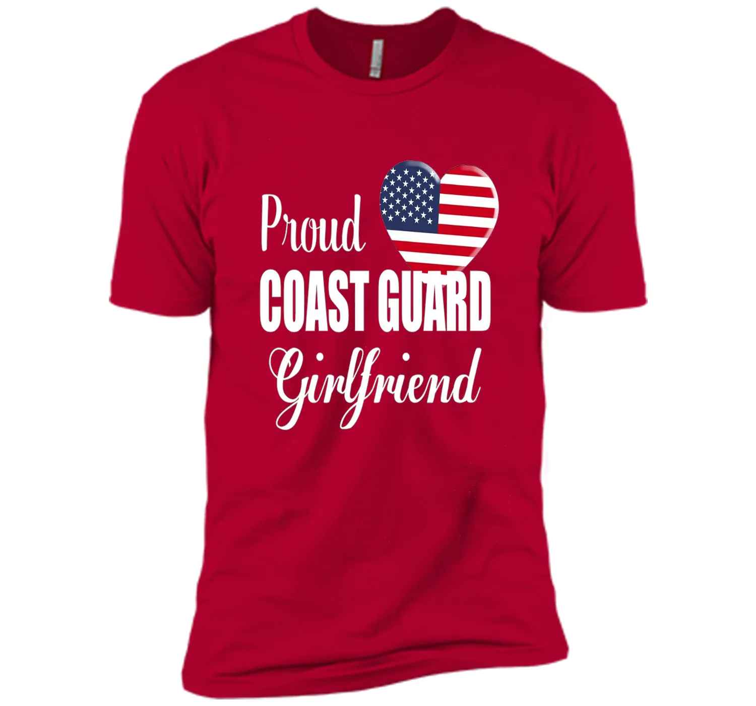 Proud Coast Guard Girlfriend Patriotic Heart T Shirt t-shirt
