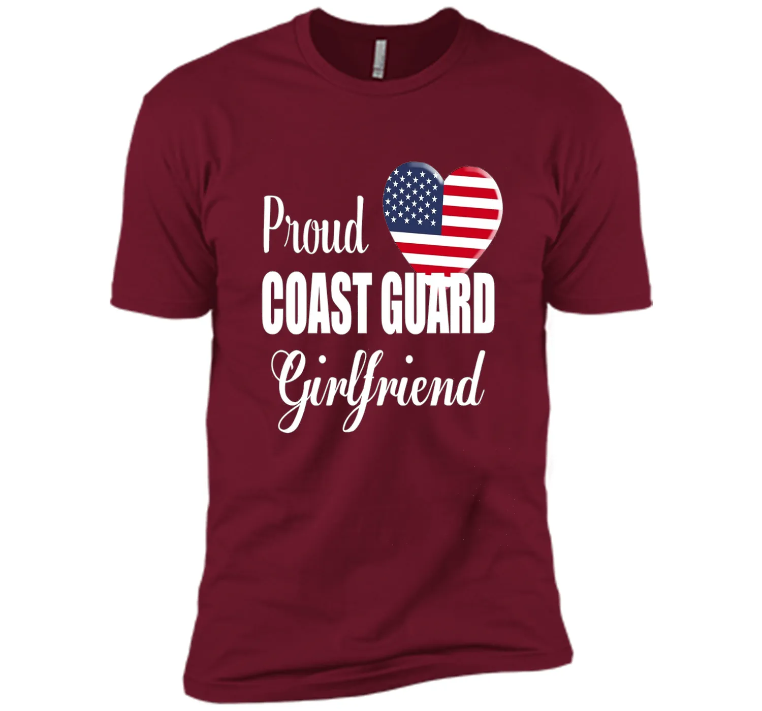 Proud Coast Guard Girlfriend Patriotic Heart T Shirt t-shirt