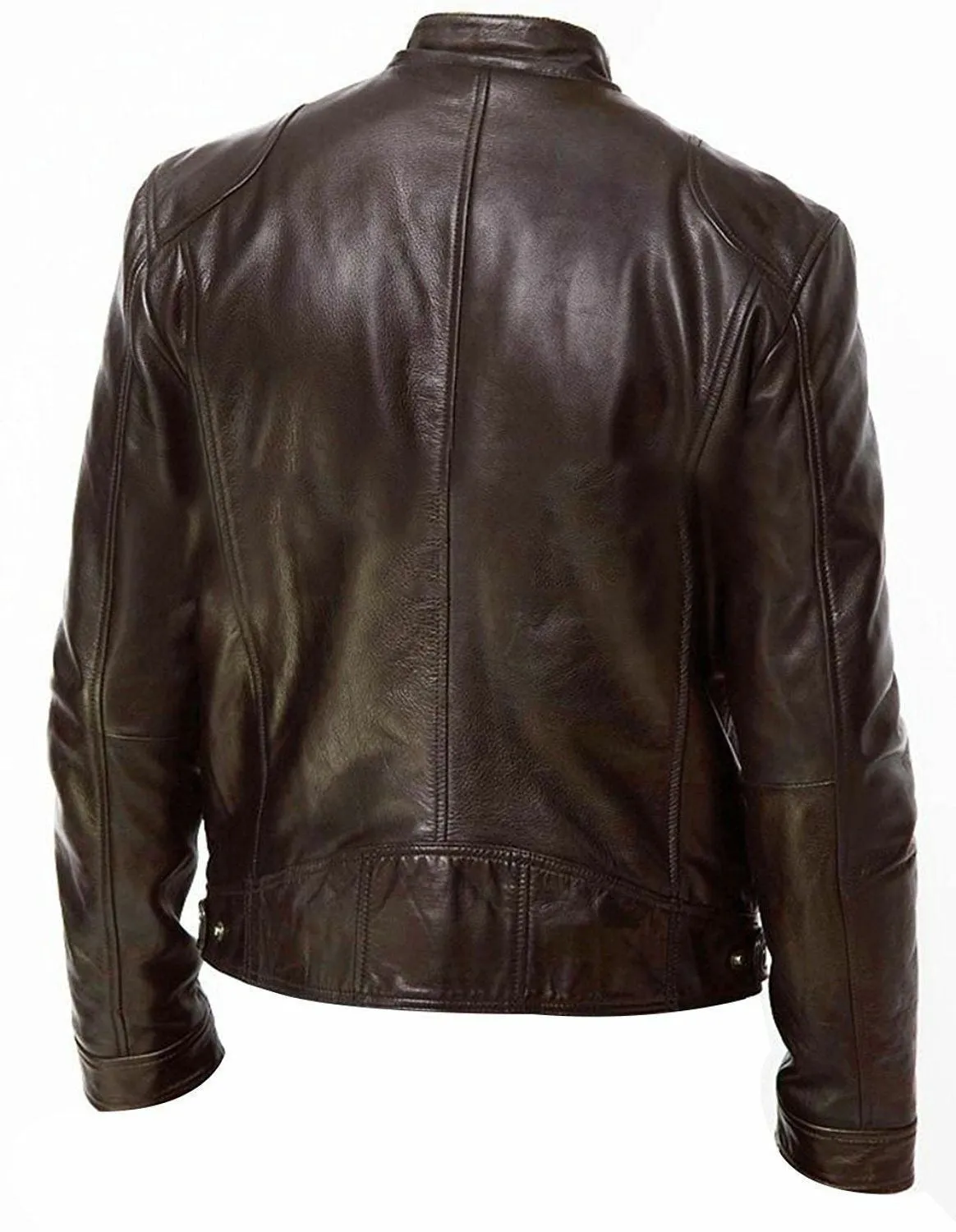 PU Leather Jacket Men Black Brown Winter Autumn Fashion Mens Street Style Stand Collar Motorcycle Bomber Mens Leather Coat