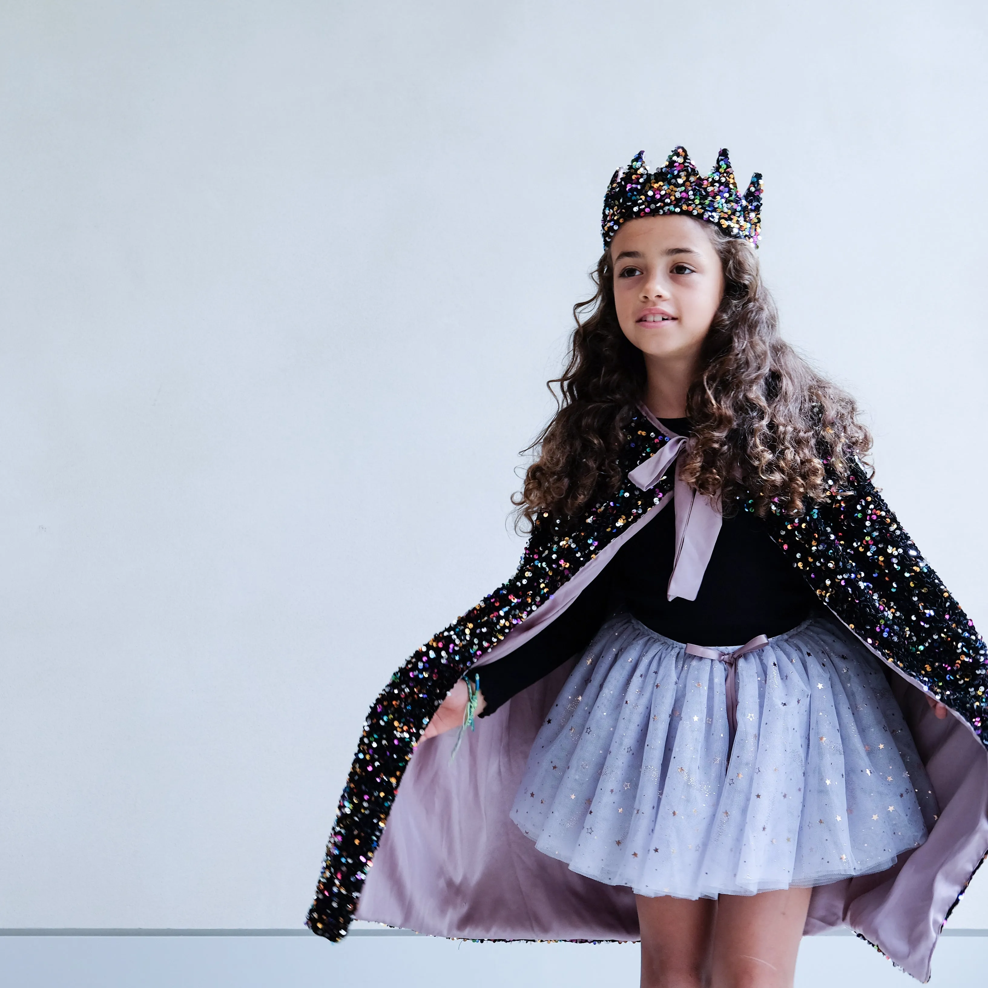 Rainbow dazzle sequin cape