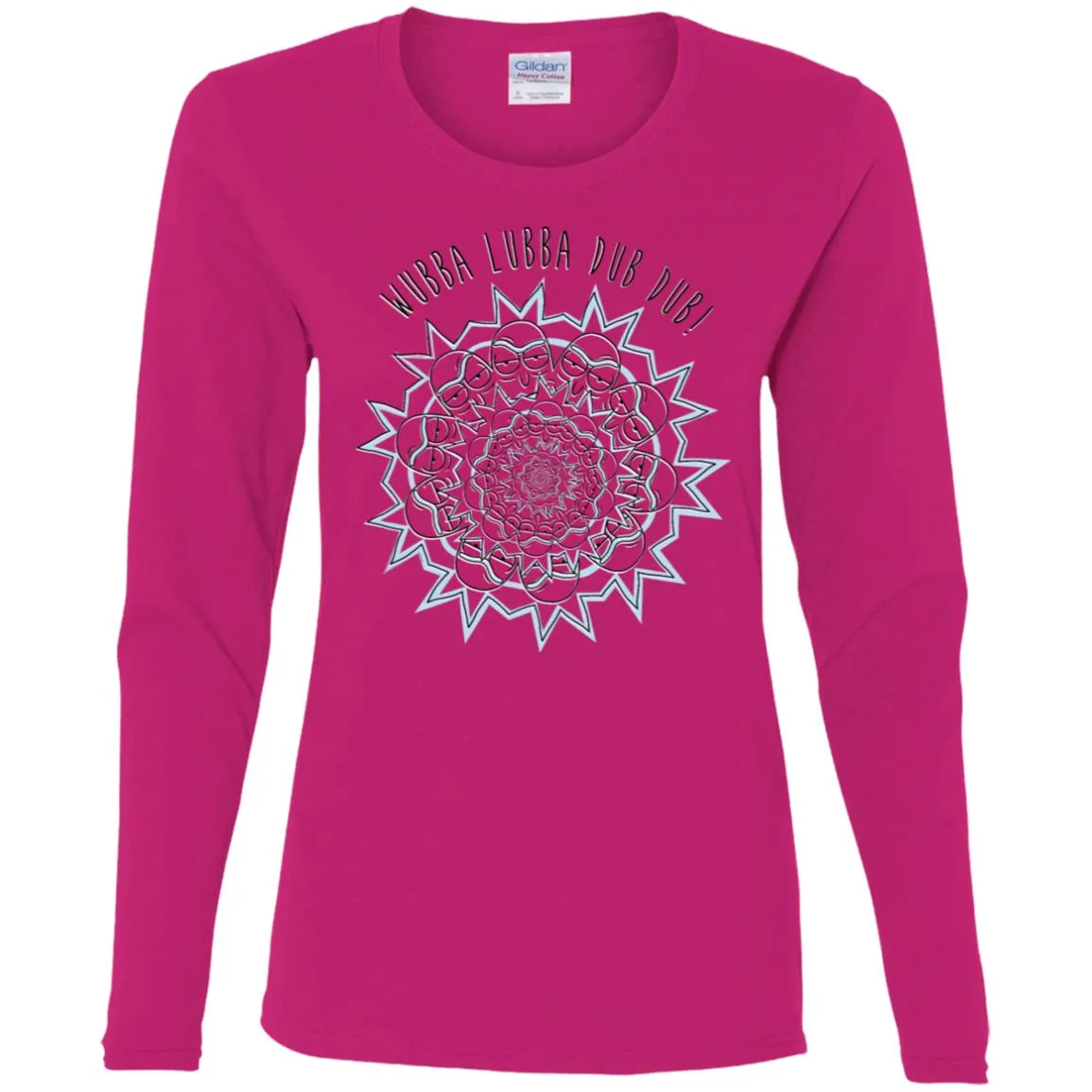 Rick And Morty Wubba Lubba Dub Dub Slogan Women Long Sleeve Shirt