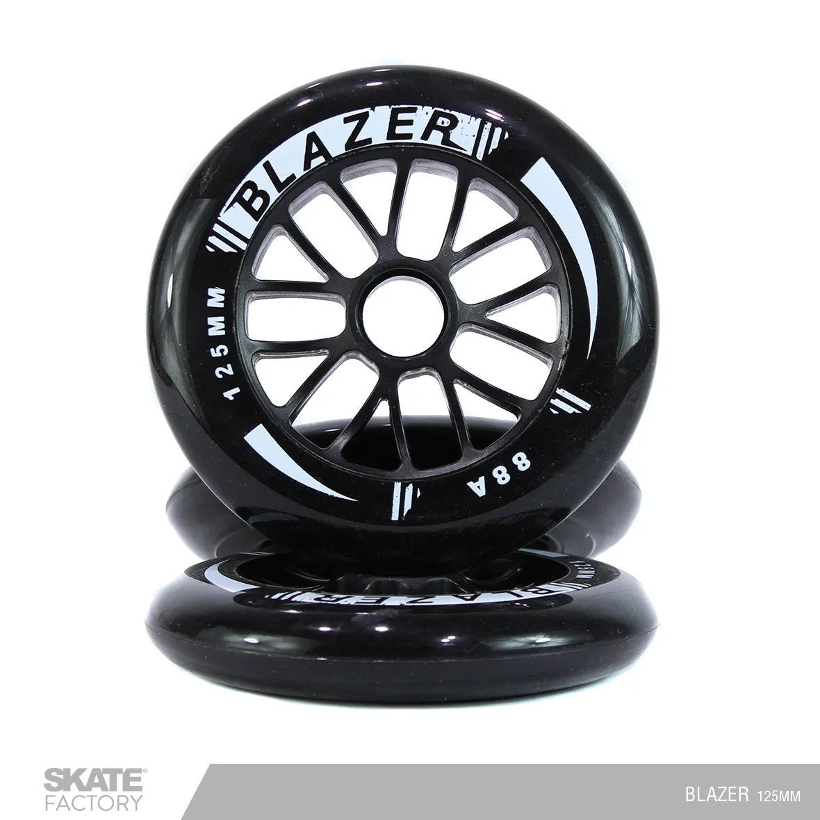 RUEDAS PARA PATINES SET DE 3PZ BLAZER 125MM DUREZA 88A NEGRO