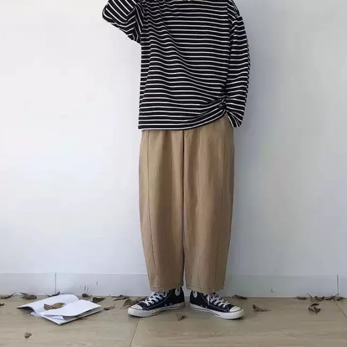 Striped Loose Long Sleeve T-shirt N0515