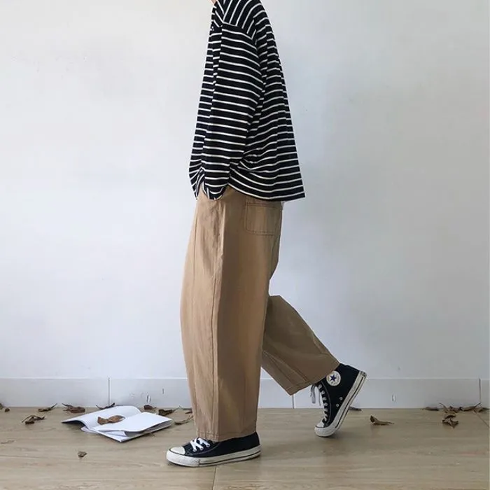 Striped Loose Long Sleeve T-shirt N0515