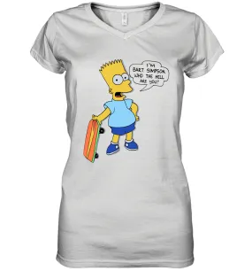 The Great Bart Simpson Who The Hell Are You School Ban of 1990 Shirt Women's Vneck